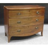 A George III mahogany bow front chest of drawers, 87cm high x 105cm wide