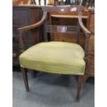 A large Regency mahogany elbow dining chair, 91cm high x 67cm wide