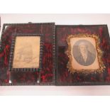 A pair of simulated tortoiseshell ebony frames for miniature portraits or silhouettes (2)