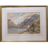 Attributed to David Cox, Junior, Welsh landscape with lake, signed lower right "David Cox, Junior,