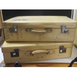 Two vellum suitcases, both 72cm wide (2)