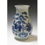 A late 19th century Chinese blue and white vase