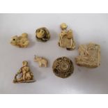 A collection of netsuke and other ivory (7)