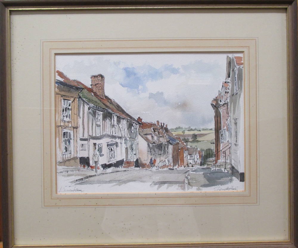 Derek Abel (British, 20th Century), View of Lavenham, signed lower right "Derek Abel", - Image 4 of 5