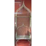 A painted wire work garden arbour, 265 (h) x 90 (w) x 43cm (d). From the collection of the late