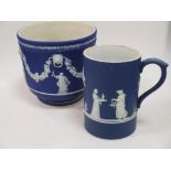 Two Jasparware vases and a mug (3)