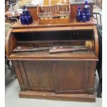 An early Victorian rosewood cylinder desk, 104cm high x 107cm wide