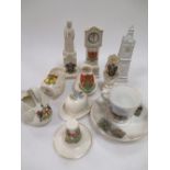 A collection of crested ware etc