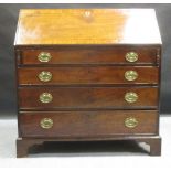 A George III mahogany bureau, 108 x 105 x 54 cm, from the collection of the late Christopher Hogwood