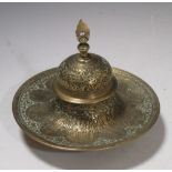A Qajar brass inkwell