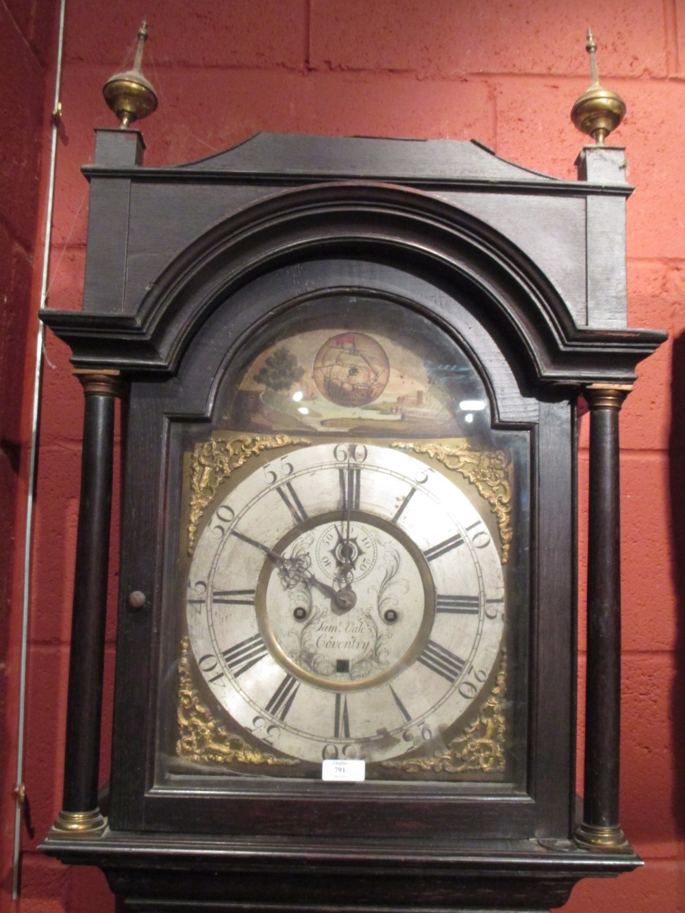 Sam Vale, Coventry, an 18th century oak longcase clock, 215cm high - Image 2 of 2