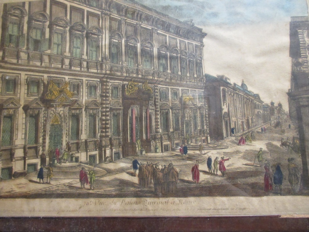 A pierhead painting, RMS Orontes, gouache on board, and a print of Rome - Image 2 of 2