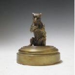 A bronze vesta in the form of a fox