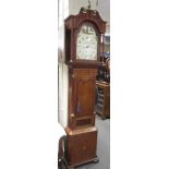 A Victorian oak and inlaid 8 day longcase clock, the arched painted dial signed 'W.Rigby, Coventry',