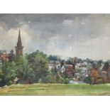 James Reville (1904-2000) View of Alyth, watercolour, signed, label verso, 49 x 62cm