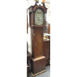 Edward Wilson, Huntingdon, an oak 8 day longcase clock, 19th century, with painted arched dial,