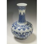 A Ming style blue and white vase, seal mark of Qianlong, 33cm high