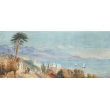 C J Priest (British, 19th Century) View of San Remo signed lower right "C J Priest 8 /1879"