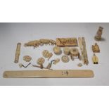 A collection of various bone and ivory items, (approx 22 )