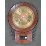 A Victorian mahogany veneered drop dial wall clock by George Wood, Nailesworth, the dial with