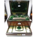 A rosewood travelling vanity and jewellery box