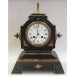 A marble mantle clock by Dent of London