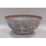 A late 18th/early 19th century Chinese mandarin palette bowl, 36cm diameter (restored)