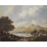 H J van Stokelenburg, Extensive landscape with a lake in the distance, signed lower right "H J van