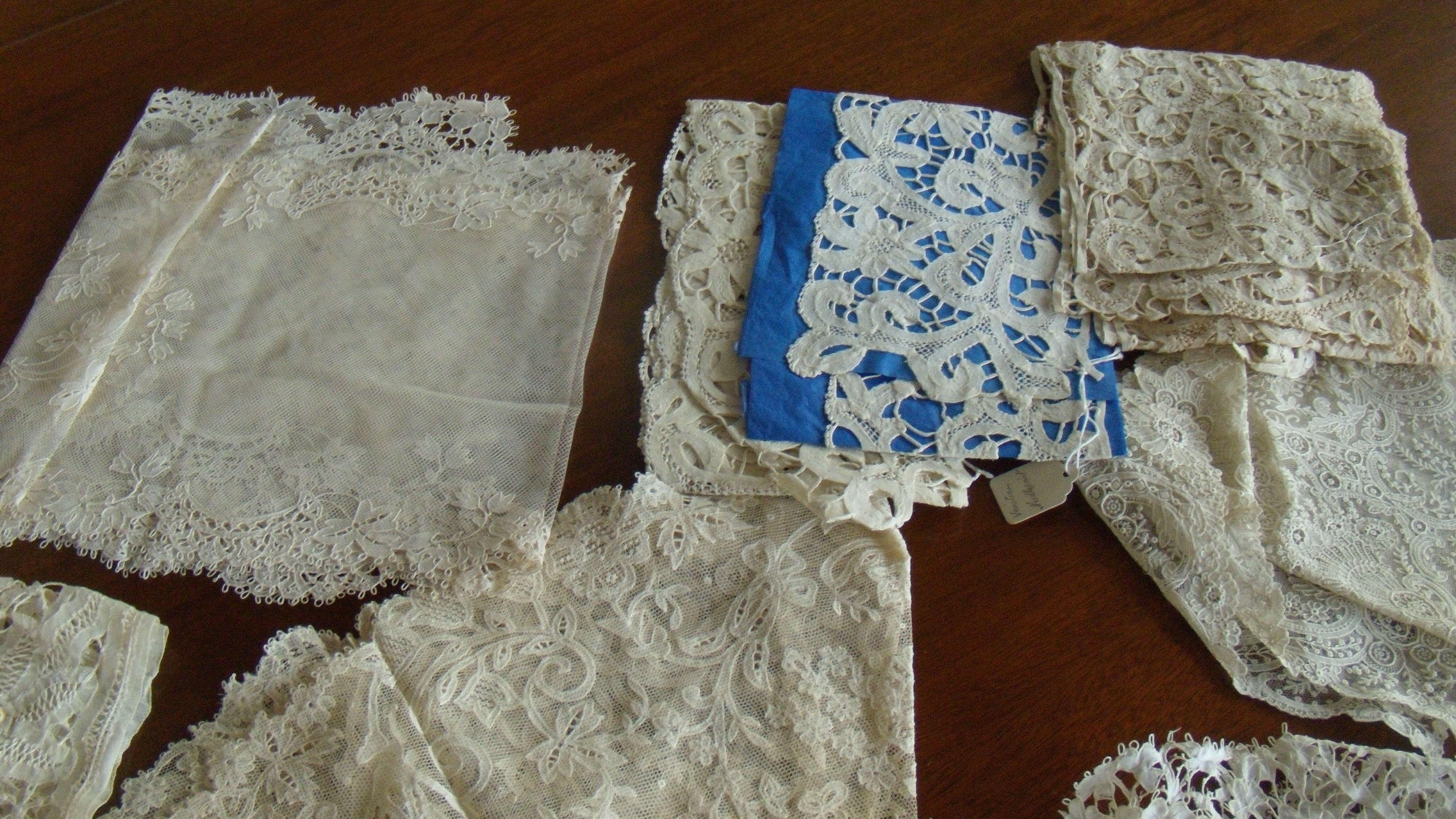 A box of lace collars, three caps, lace tape and panels - Image 5 of 7