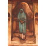 Modern Spanish School (20th Century), Woman in Purdah, signed lower right "Juan '88", oil on