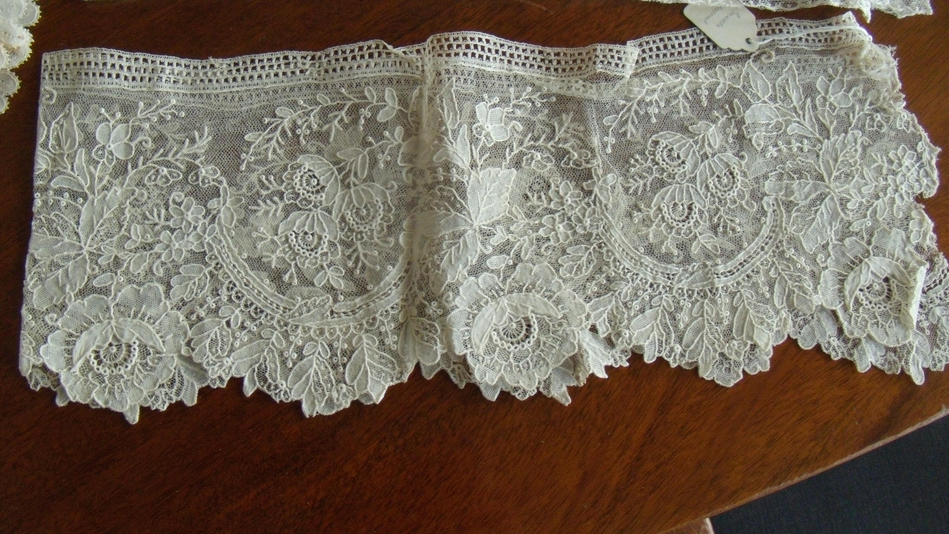 A box of lace collars, three caps, lace tape and panels - Image 2 of 7