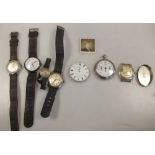 An early 20th century Zenith wristwatch, four various wristwatches and a HC early 20th century