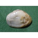A Chinese Hetian jade pebble carved with a tiger