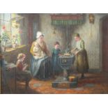 Hendricus Anthonius Dievenbach (Dutch, 1872-1946) - Dutch kitchen interior scene, oil on canvas,