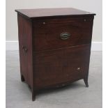 A Sheraton mahogany commode cupboard, 77(h)x 65(w) x 43cm (d) together with an 18th century