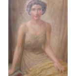 Newbury Trant (British, 20th Century) - Portrait of Mrs Sybil Maud Eden (nee Fabian) in evening