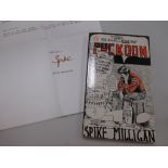 A signed copy of 'Puckoon' by Spike Milligan and accompany letter