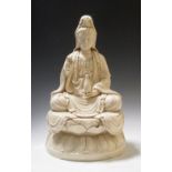 A blanc de Chine figure of Guanyin