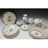 A collection of Herend porcelain wares, including a teapot, serving dishes, tray and other items