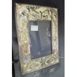 An Art Nouveau style silver frame, 20.5 x 15cm and another in pewter 33 x 26.5cm (2)