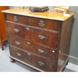 A 17th century walnut chest of drawers, 100 x 102 x 58cm