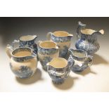 A collection of Spode and other blue & white transfer decorated wares