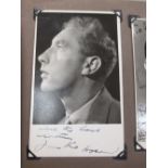 An album of stage and theatre performers photographs c.1940s-50s, mostly signed, to include a