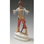 A Herend porcelain model of a soldier