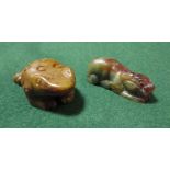 Two Chinese hardstone animal pendants