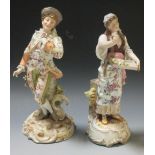 A pair of early 20th century Passau porcelain figures