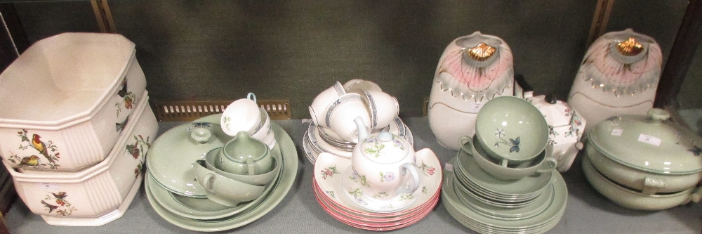 A Wedgwood 'Greenwood' part dinner service together with a quantity of Shelley and other ceramics