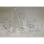 A 1953 coronation decanter, rinsers, ales and other glass