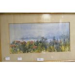 The Hon. Mrs Needham - View from the Hotel Mon Fleure, Cannes, 1901, inscribed verso, watercolour,