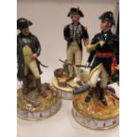 A Royal Doulton porcelain figure of Wellington, Napoleon and Nelson (3)